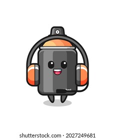 Cartoon mascot of spray paint as a customer service , cute style design for t shirt, sticker, logo element