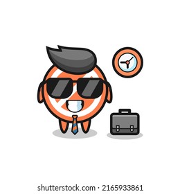 Cartoon mascot of stop sign as a businessman , cute style design for t shirt, sticker, logo element