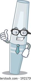 cartoon mascot style of mascara Businessman with glasses and tie. Vector illustration