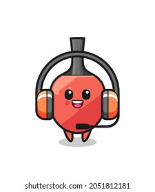 Cartoon mascot of table tennis racket as a customer service , cute style design for t shirt, sticker, logo element
