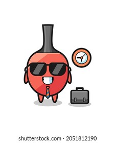 Cartoon mascot of table tennis racket as a businessman , cute style design for t shirt, sticker, logo element