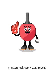 Cartoon mascot of table tennis racket number 1 fans , character design