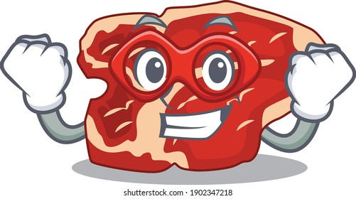 A cartoon mascot of T-bone in a fantastic Super hero character. Vector illustration