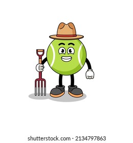 Cartoon mascot of tennis ball farmer , character design