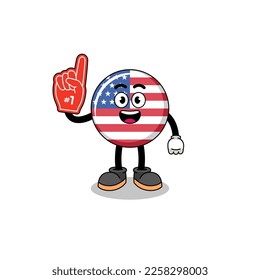 Cartoon mascot of united states flag number 1 fans , character design