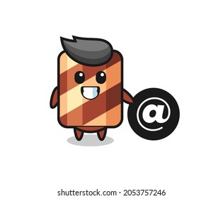 Cartoon mascot of wafer roll as a beach guard , cute style design for t shirt, sticker, logo element