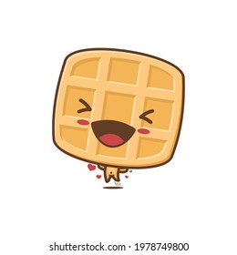 cartoon mascot waffle. vector illustration isolated on white background