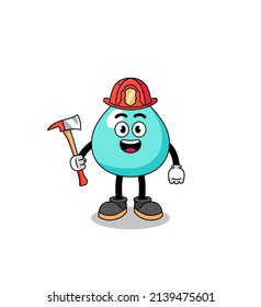 Cartoon mascot of water firefighter , character design