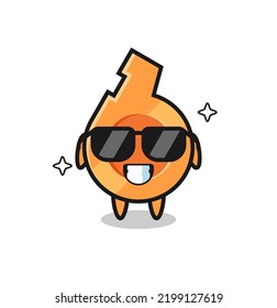 Cartoon mascot of whistle with cool gesture , cute design