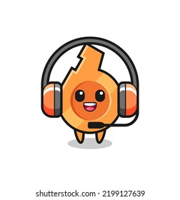 Cartoon mascot of whistle as a customer service , cute design
