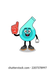 Cartoon mascot of whistle number 1 fans , character design