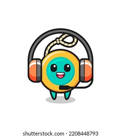 Cartoon mascot of yoyo as a customer service , cute design