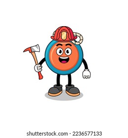 Cartoon mascot of yoyo firefighter , character design