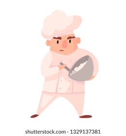 Cartoon mascots in various dynamic poses. chef in white hat,