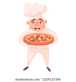 Cartoon mascots in various dynamic poses. chef in white hat,