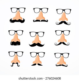 cartoon masks set.