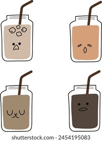 Cartoon Mason Jars with Characterful Drinks