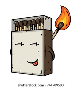 Cartoon matches box.