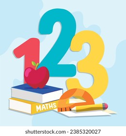 Cartoon math class concept background Vector