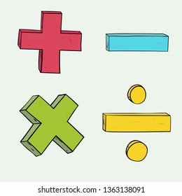 Cartoon Math Symbols Stock Vector (Royalty Free) 1363138091 | Shutterstock