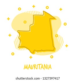 Cartoon Mauritania Map