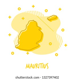 Cartoon Mauritius Map