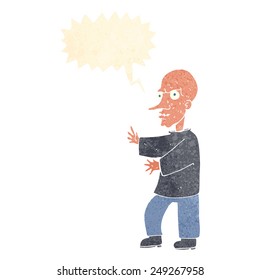 cartoon mean looking man with speech bubble