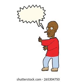 cartoon mean looking man with speech bubble