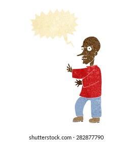 cartoon mean looking man with speech bubble