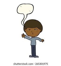 cartoon mean man with speech bubble