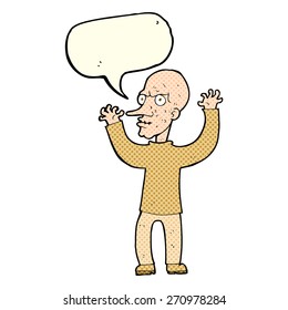cartoon mean man with speech bubble