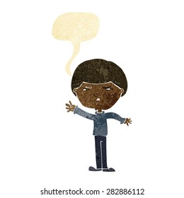 cartoon mean man with speech bubble