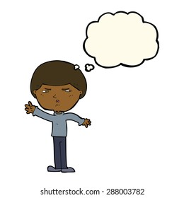 cartoon mean man with thought bubble