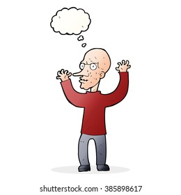 caricatura significa hombre con burbuja de pensamiento