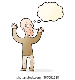 caricatura significa hombre con burbuja de pensamiento
