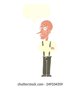 cartoon mean old man with speech bubble