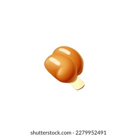 Cartoon meat with a bone on a white background. Vector illustration of pork knuckle