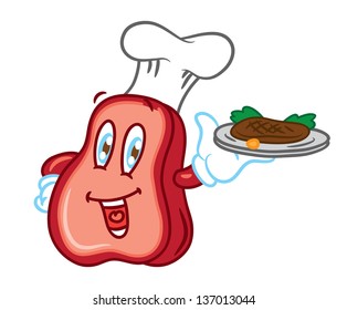 cartoon meat isolated on white background