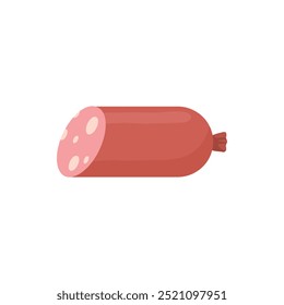 Cartoon meat product. Chicken, sausage and sausages. Steak, pork bacon and rib vector icon. Steak chicken, sausage and bacon, product ingredient illustration on white background