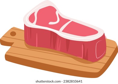 Fleischerzeugnisse aus Cartoon. Satz von Vektorsteaks. Steak. Produktaufzeichnung