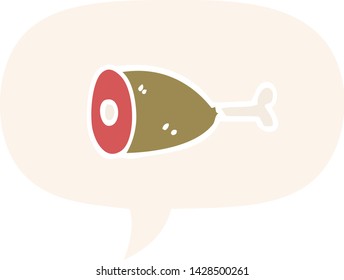 caricatura con burbuja de habla en estilo retro