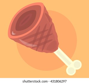 Cartoon meat. Vector illustration