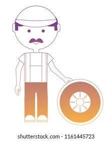 cartoon mechanic icon