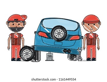 cartoon mechanic icon