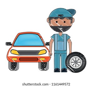 cartoon mechanic icon