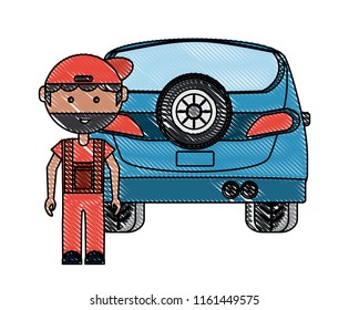 cartoon mechanic icon