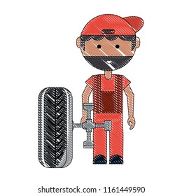 cartoon mechanic icon