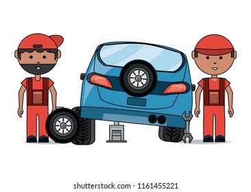 cartoon mechanic icon
