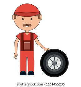 cartoon mechanic icon
