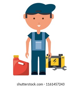 cartoon mechanic icon
